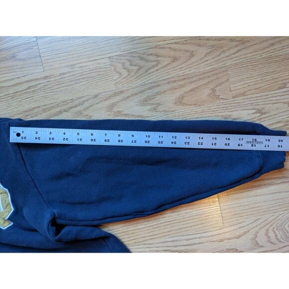 Mens UNIVERSITY OF NOTRE DAME Quarter Zip Blue Sweatshirt Size M FIGHTING IRISH - Picture 7 of 7